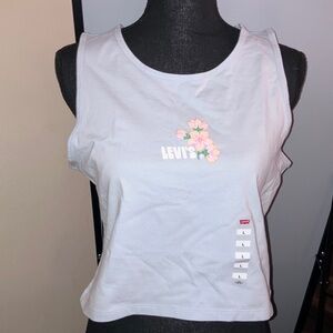 Levi's Sky Blue Floral crop- Tank Top (Brand New)